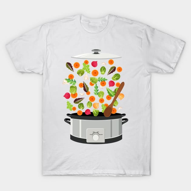 Flying Vegetable Explosion T-Shirt by SWON Design